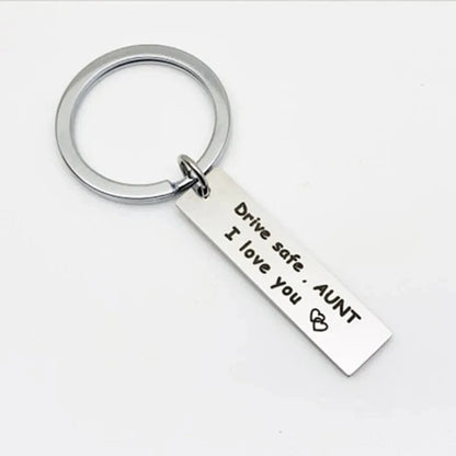 "Drive Safe" Stainless Steel Keychain – Meaningful Gift for Dad, Mom, Brother, Sister