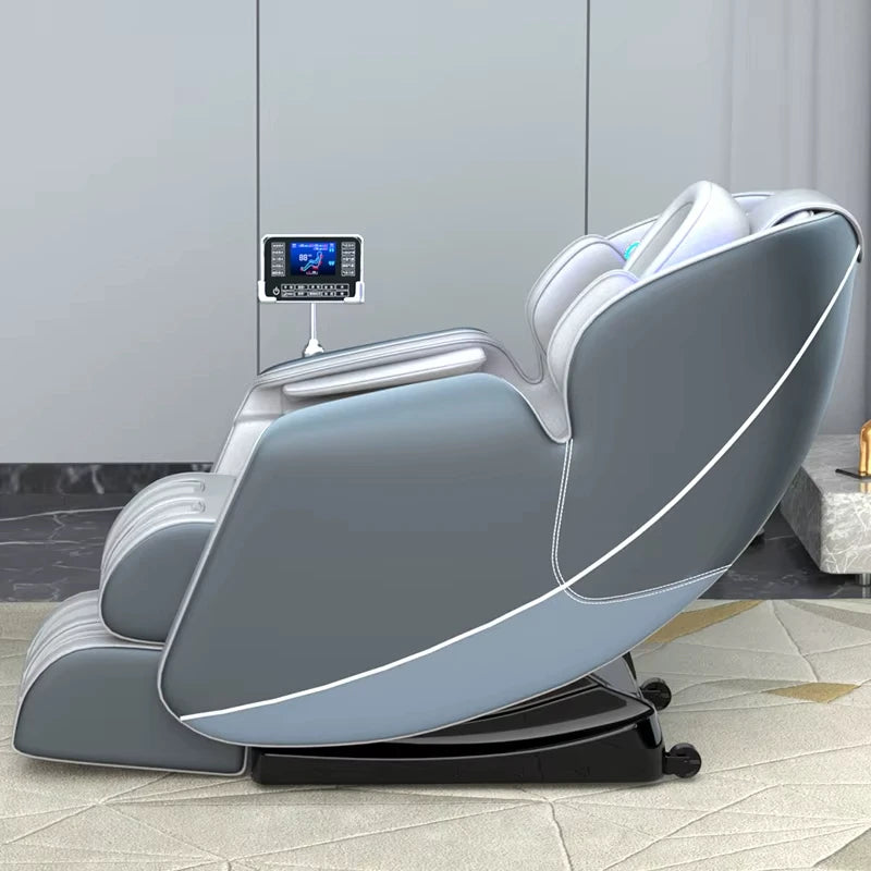 Luxuriöser Smart-Massagesessel Ganzkörper-Leder-Liegesessel 8D 3D Zero Gravity Shiatsu Elektrisch für Beine, Nacken, Füße