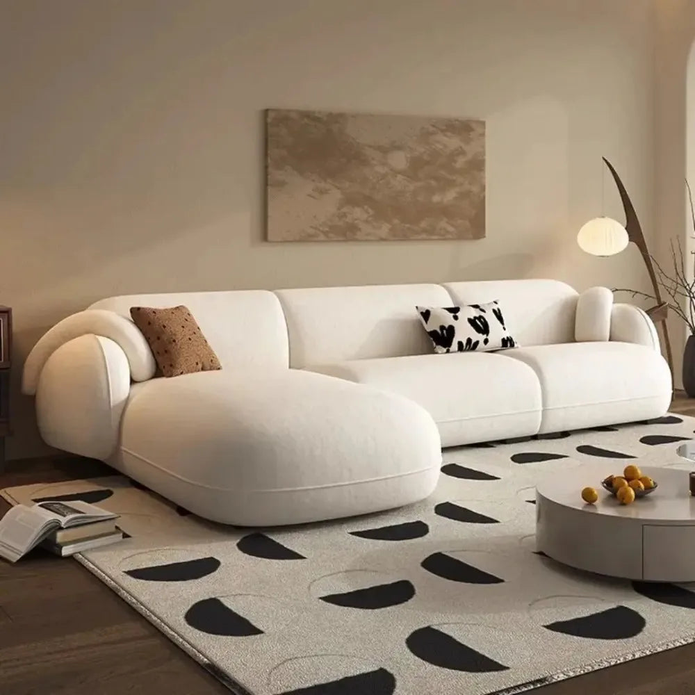 Minimalistische Multi-Seat Leder Ecksofa Kombination Modern Einfaches Wohnzimmer Sofas Erste Schicht Rindsleder L-Form Sofa-Set