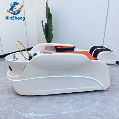 XinSheng Massagetisch Massagebett Shampoo-Betten Salonmöbel Schlafsofa Friseursalon Haarewaschen Kopf-SPA-Therapie Räucherung