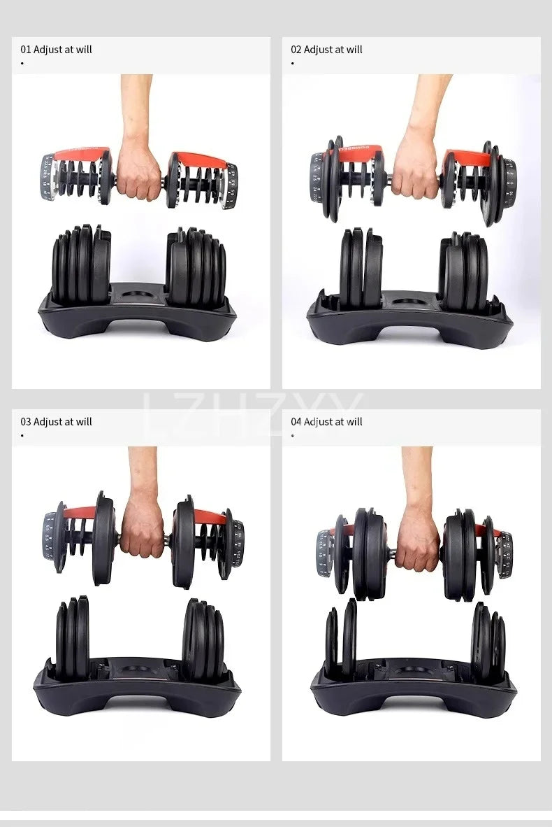 Hanteln Männer und Frauen Heimfitnessgeräte Kurzhanteln mit Gummiummantelung und einstellbarem Gewicht Bodybuilding Groß Fitness