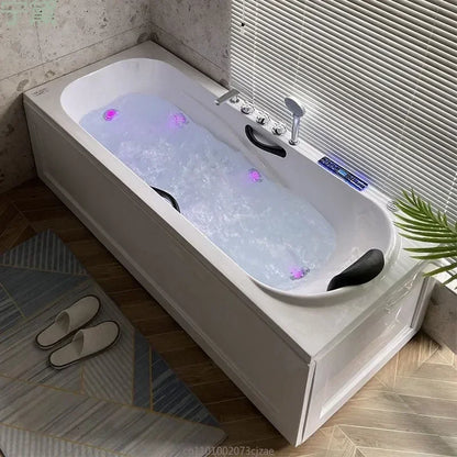 Thickened acrylic bathtub Small apartment Adult Surfing massage Constant temperature heating Smart
