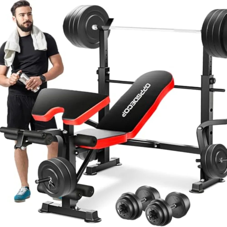 6-in-1 verstellbare Hantelbank mit Beinstreckung und Beinbeugung für das Heim-Fitnessstudio Krafttraining Faltbares multifunktionales Workout