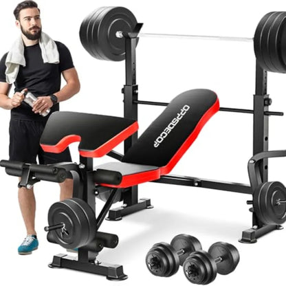 6-in-1 verstellbare Hantelbank mit Beinstreckung und Beinbeugung für das Heim-Fitnessstudio Krafttraining Faltbares multifunktionales Workout