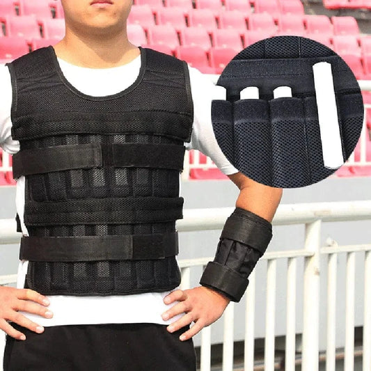 Gilet Lesté 20kg Ajustable pour Musculation, Fitness, CrossFit, Cardio, Boxe