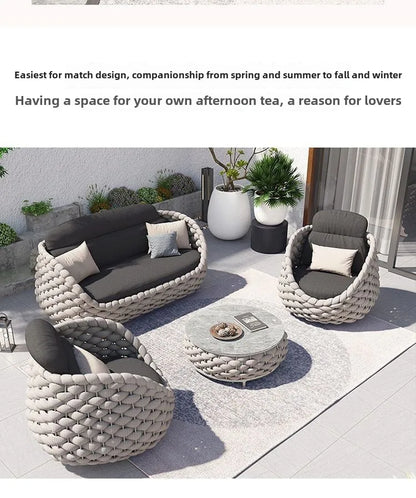 Outdoor Rattan Sofa Hofkombination Doppelstuhl Freizeit Terrasse Villa Wohnzimmer Balkon Outdoor Sitzmöbel Haus