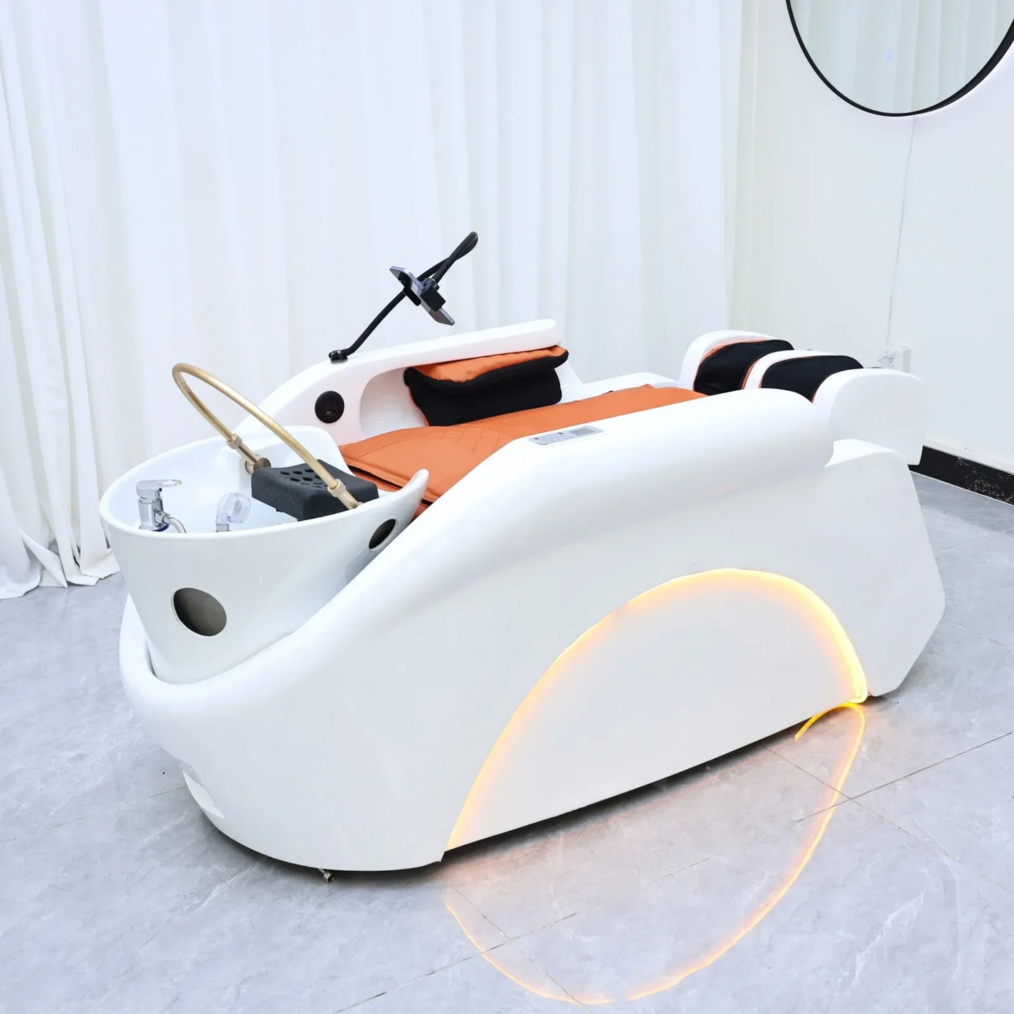 2026 Salon Shampoo-Massagebett mit integriertem Elektromassagegerät, Hydrotherapie Kopf-SPA, Gewerbemöbel, automatisch