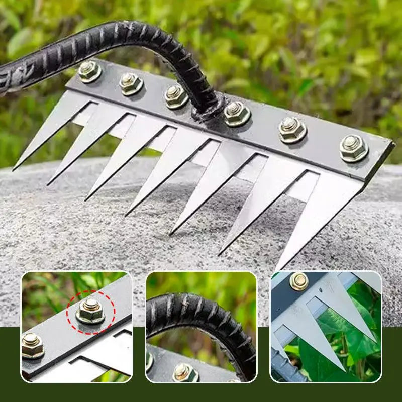 5/6/7/8 dents fer jardinage houe désherbage râteau outil agricole saisir râteau ameublissement sol clou râteau outil artefact herse outil agricole