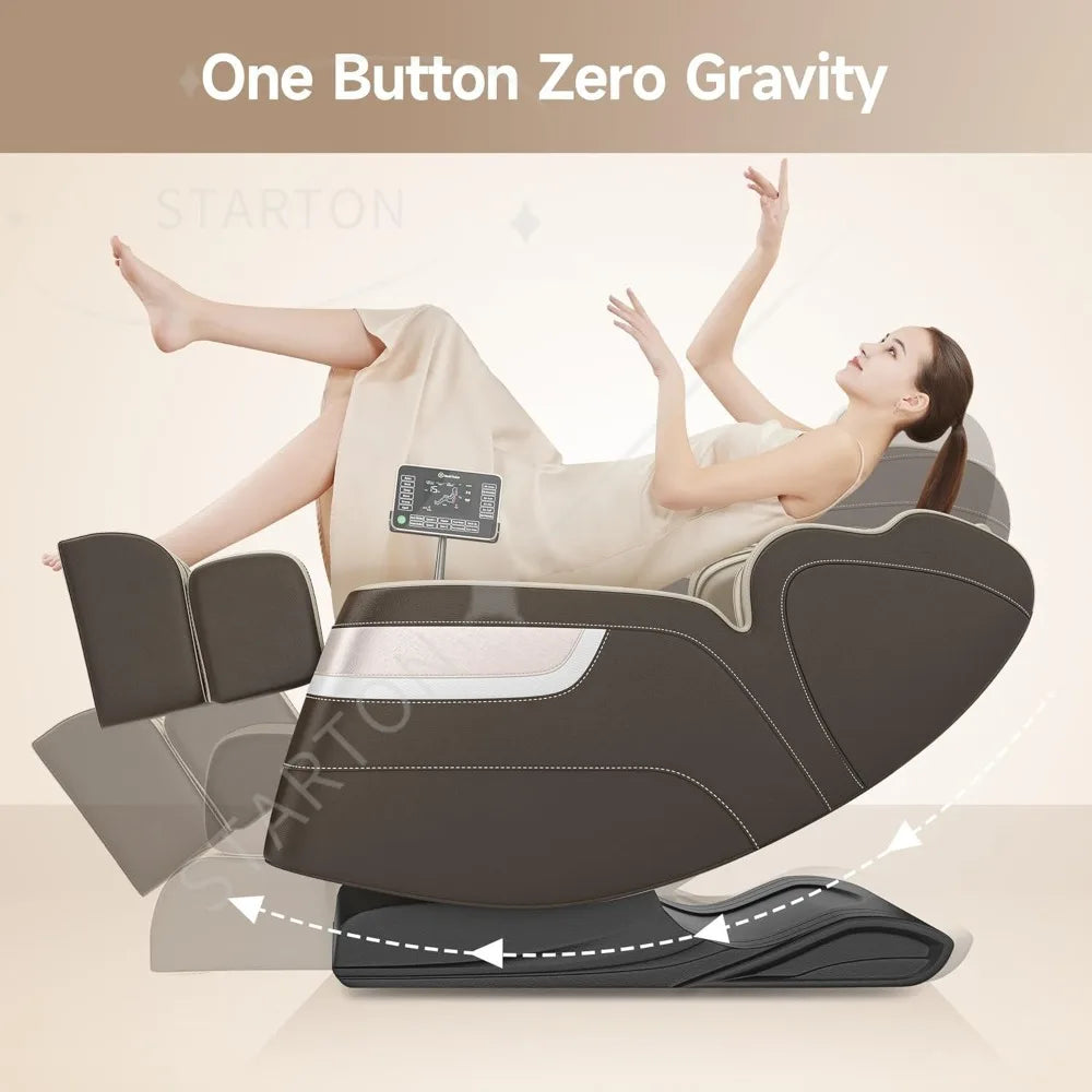 Ganzkörpermassage-Sessel, Zero-Gravity-Massageliege mit 6 Automatikmodi, Ganzkörper-Airbags, Bluetooth, für Büro geeignet