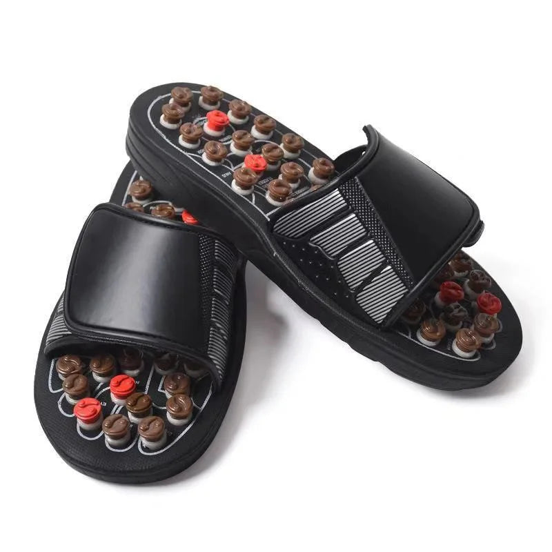 1 Paar Fuß-Akupressur-Massagepantoffeln für Füße Unisex Zuhause Plantarfasziitis-Linderung Akupunkt-Reflexzonenmassage-Gesundheitspflege-Massagegerät