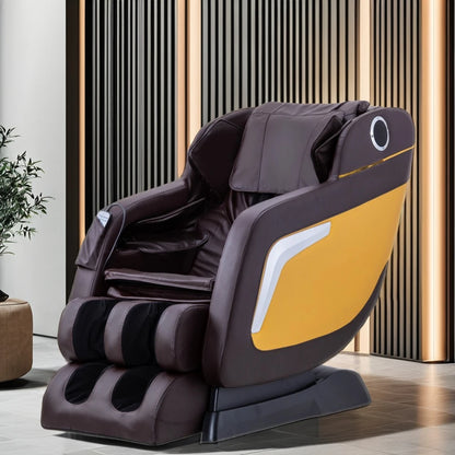 Luxuriöser Shiatsu Zero Gravity Massagesessel mit Ganzkörper-Arm-, Bein- und Nacken-Rollmassagefunktionen, neues Design, Fußpflege-Lederstuhl