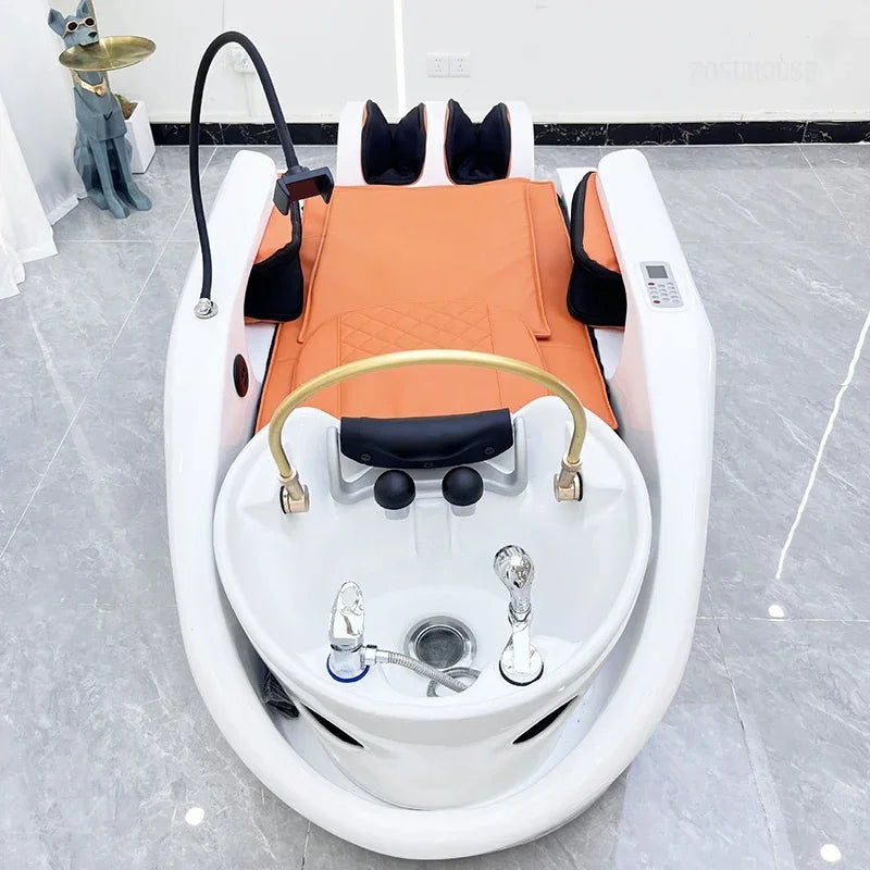 Fumigation Massage Head Spa Fully Automatic Intelligent Salon Furniture for Hair Salon High-end Commercial Shampoo Bed for Club
