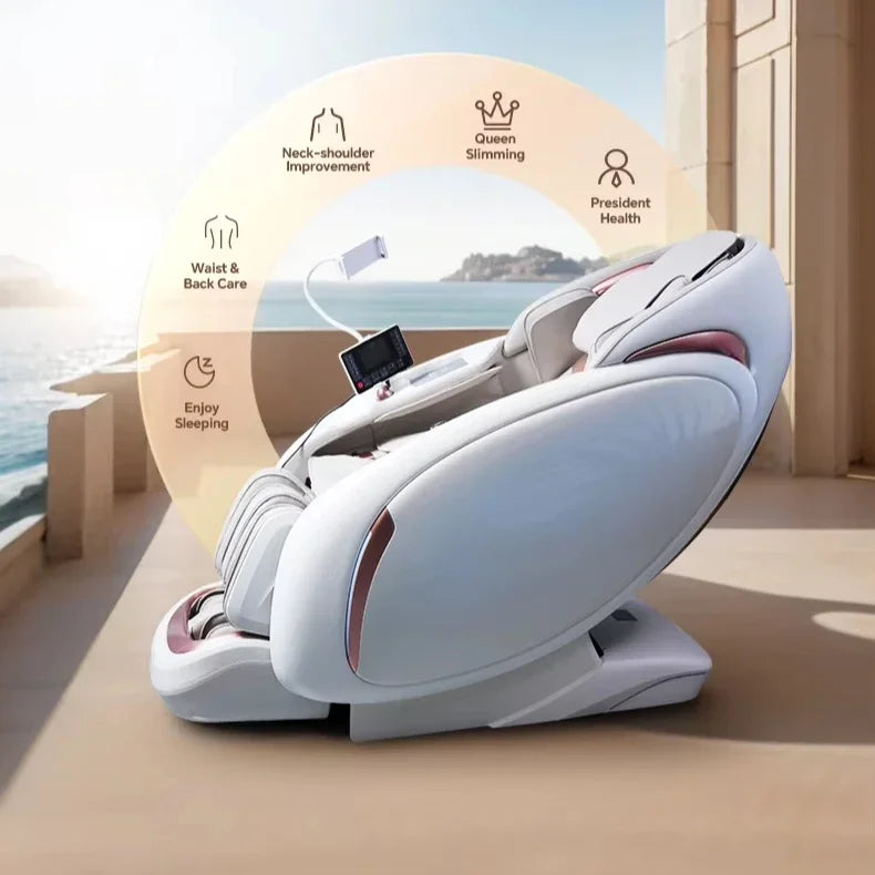 2025 Ganzkörper-Massagesessel Luxus Zero Gravity Shiatsu Elektrische Heizung SL Track 4D Massagesessel Ai Sprachsteuerung