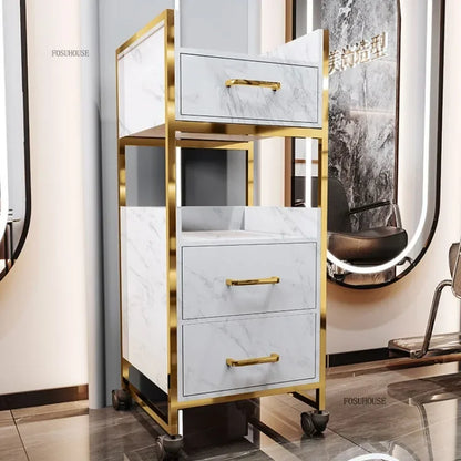 Spezielle Salon-Rollwagen Schrank Friseursalon Kommerzielle Möbel Barbier-Shop Multifunktionaler Aufbewahrungswagen mit Schublade