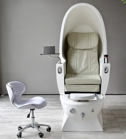 Fauteuil de pédicure en forme d'œuf, style moderne, design neuf, confortable, mobilier de spa pour les pieds avec matériaux de haute qualité