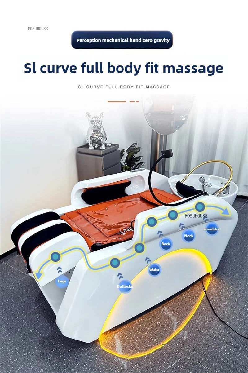 Multifunktionales Massage-Shampoo-Bett Friseursalon Spezial-Shampoo-Stuhl Salon Head Spa Ausrüstung High-End Salonmöbel