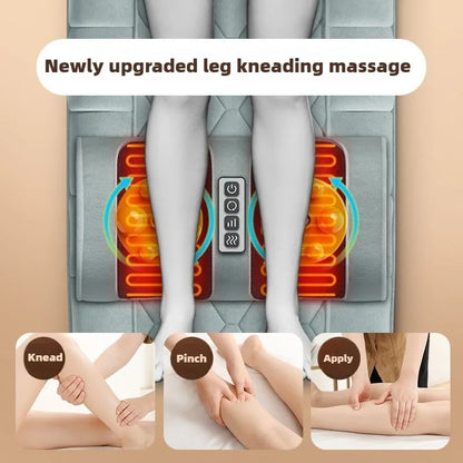 Elektrische Ganzkörpermassage-Matratze mit Heizung, Handsteuerung, Schulter-Nacken-Taillen-Airbag-Rücken-Knet-Vibrations-Massagekissen