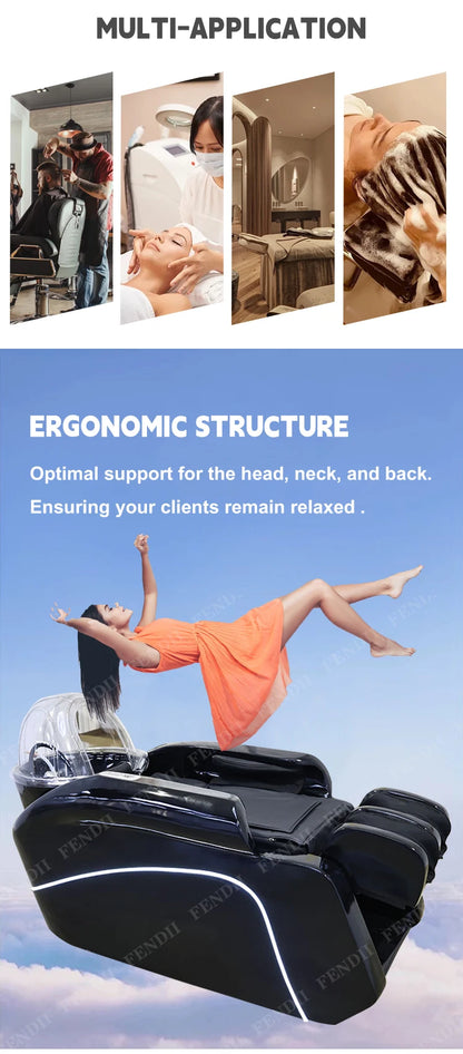Head Spa Bed Hair Shampoo Chair Electric Massage Shampoo Chair With Head Therapy