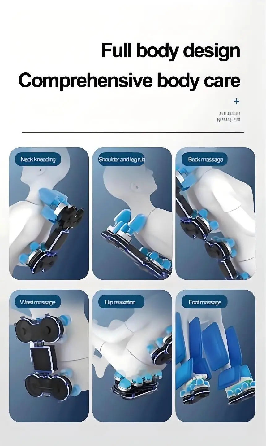 4D Ganzkörper-Massagesessel Zero Gravity Shiatsu-Massagesessel Bluetooth-Lautsprecher, Airbags, Heizung und Fußmassage