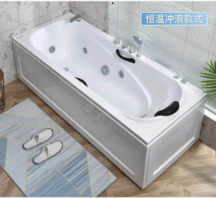 Thickened acrylic bathtub Small apartment Adult Surfing massage Constant temperature heating Smart