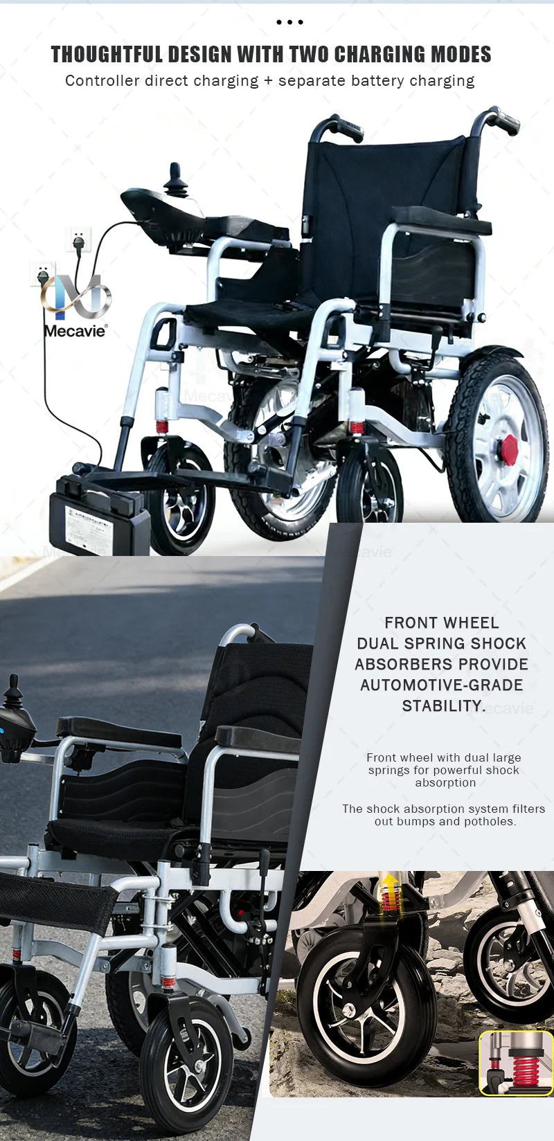 2026 NEW Arrivals Electric Foldable Portable Wheelchair Trending Disabled Electric Scooter Electric Wheel Chair Walker Rollator