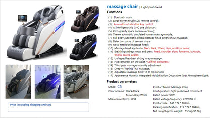 4D Massage Chair Luxury Full Body Zero Gravity Track Electric 3D Chair Luxury 8 Fixed-point Massage