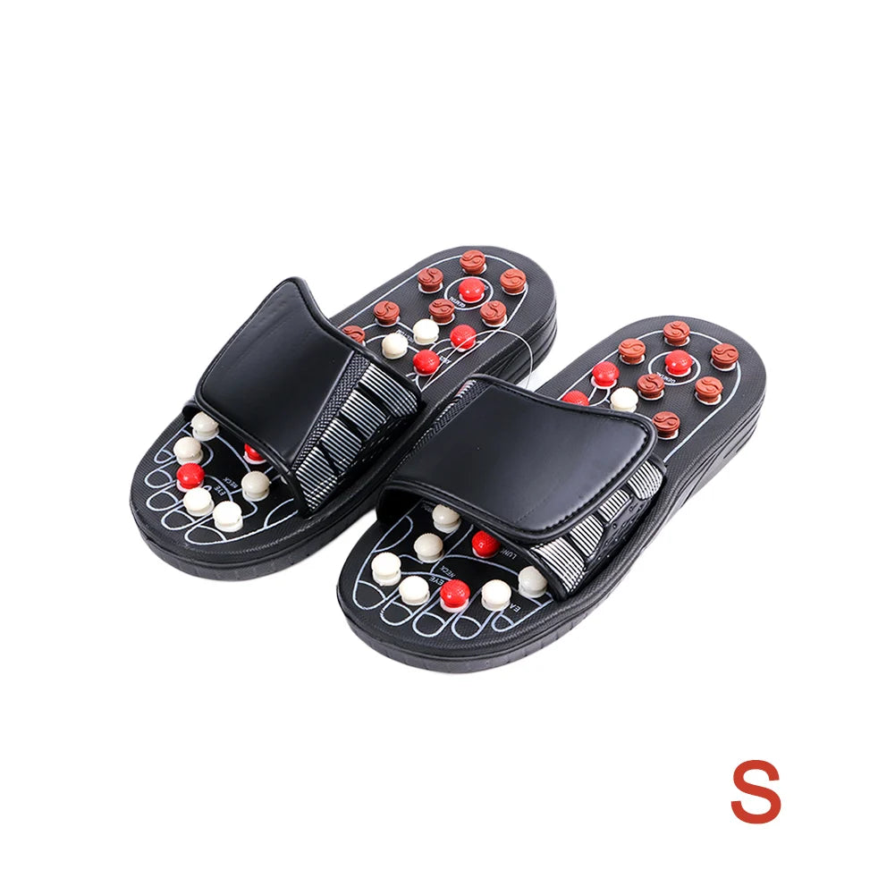 A Pair Of Acupoint Massage Slippers For Both Men And Women, Chinese Style Acupoint Rotating Foot Massage Shoes, Unisex Style