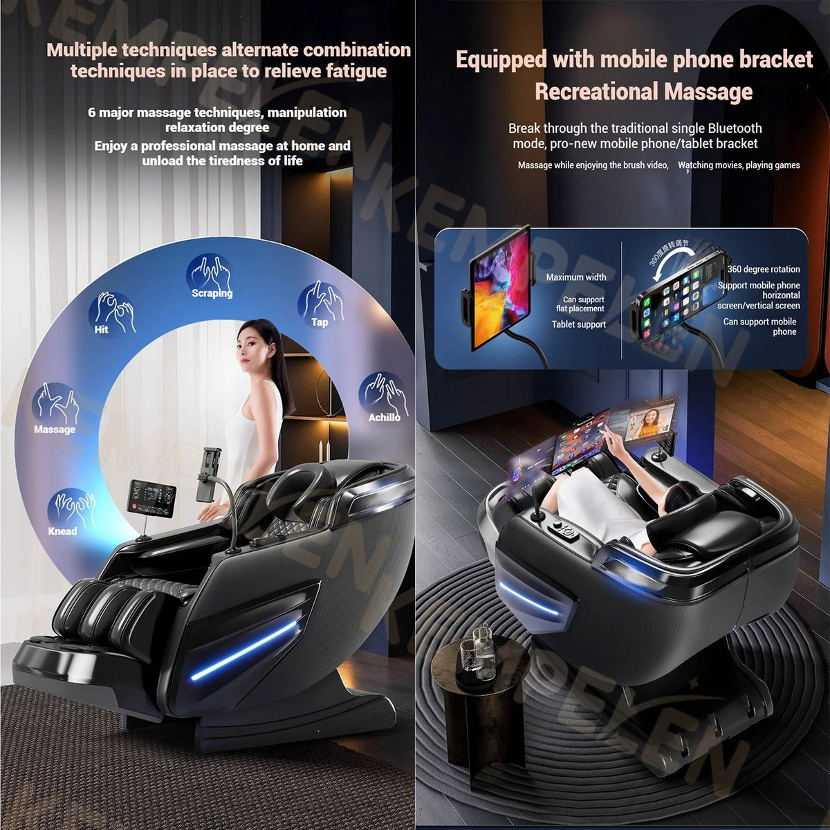 4D+ Jade 6-Rollen Massagesessel – Schwerelosigkeit, Thai-Stretch, KI-Sprache, 3 Jahre Garantie