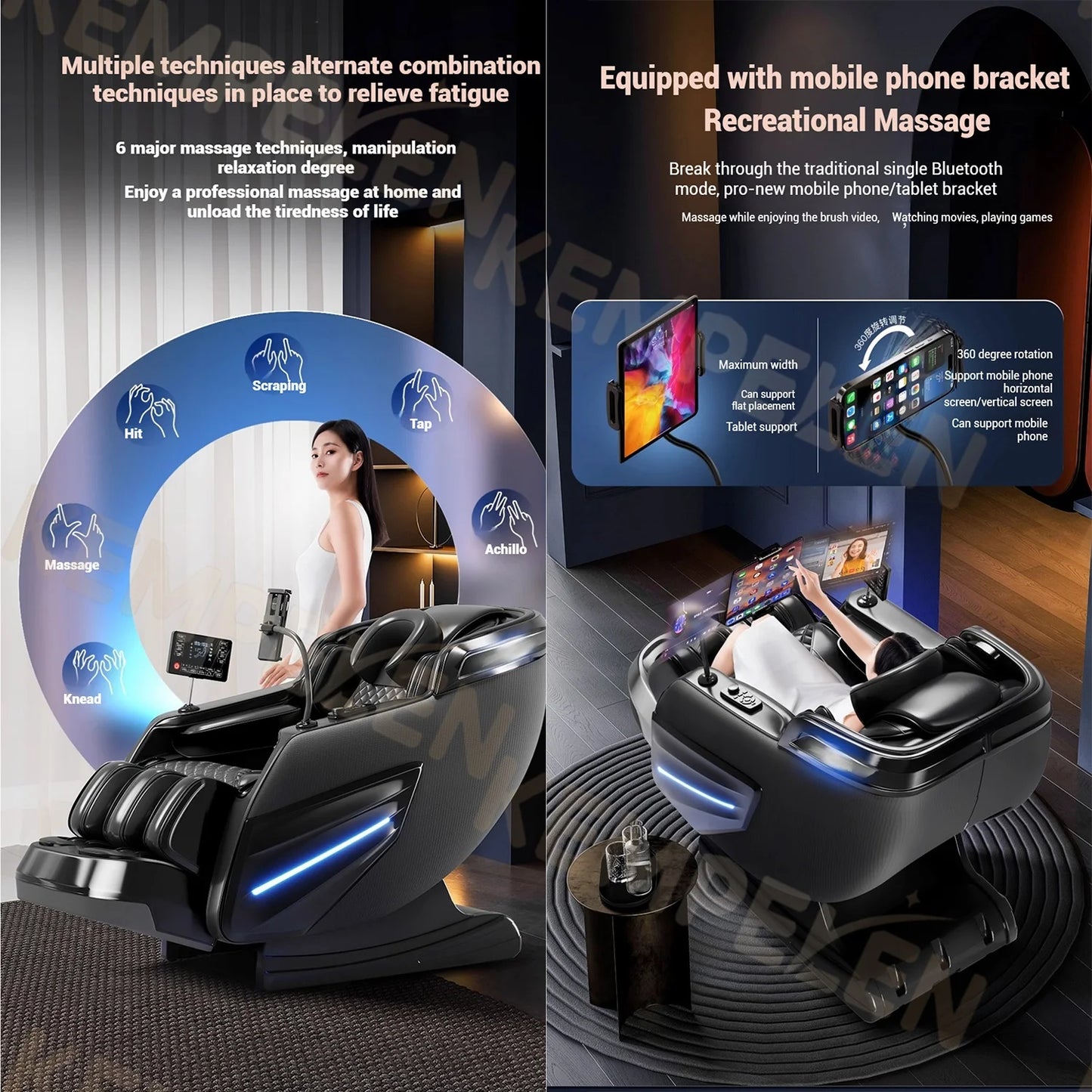 4D+ Jade 6-Rollen Massagesessel – Schwerelosigkeit, Thai-Stretch, KI-Sprache, 3 Jahre Garantie