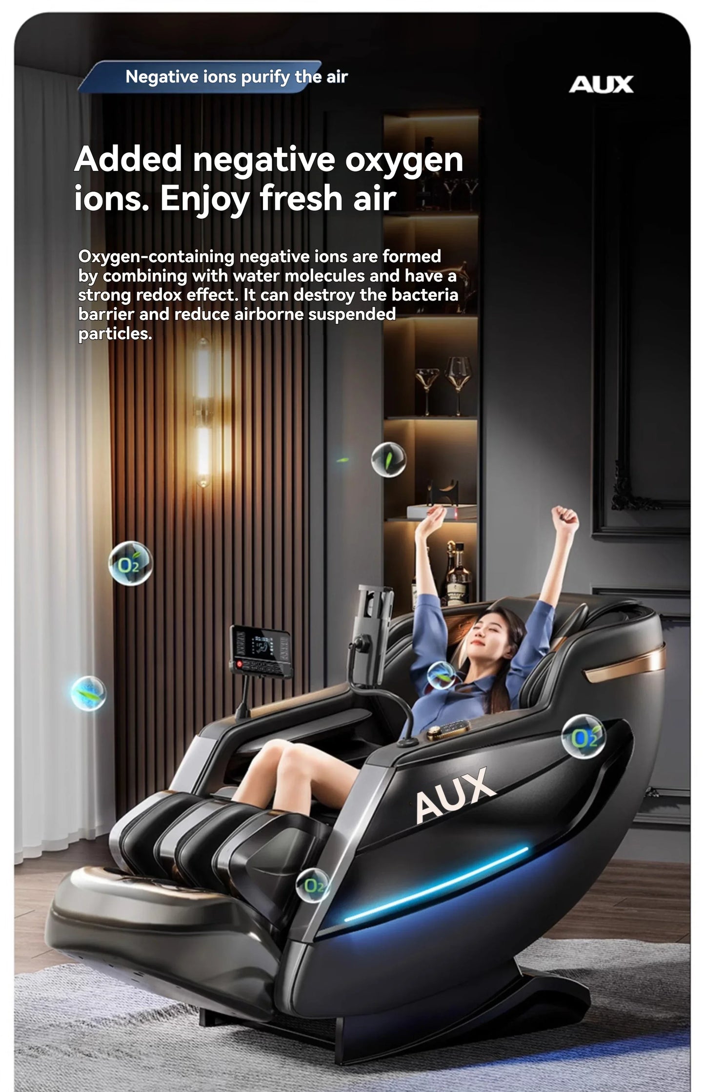 Dual-Core 6D+6D Massagesessel Ganzkörper-Schwerelosigkeits-Massagesessel mit Heizung Tiefenentspannungs-Massagesessel