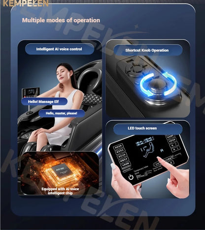 4D+ Jade 6-Rollen Massagesessel – Schwerelosigkeit, Thai-Stretch, KI-Sprache, 3 Jahre Garantie