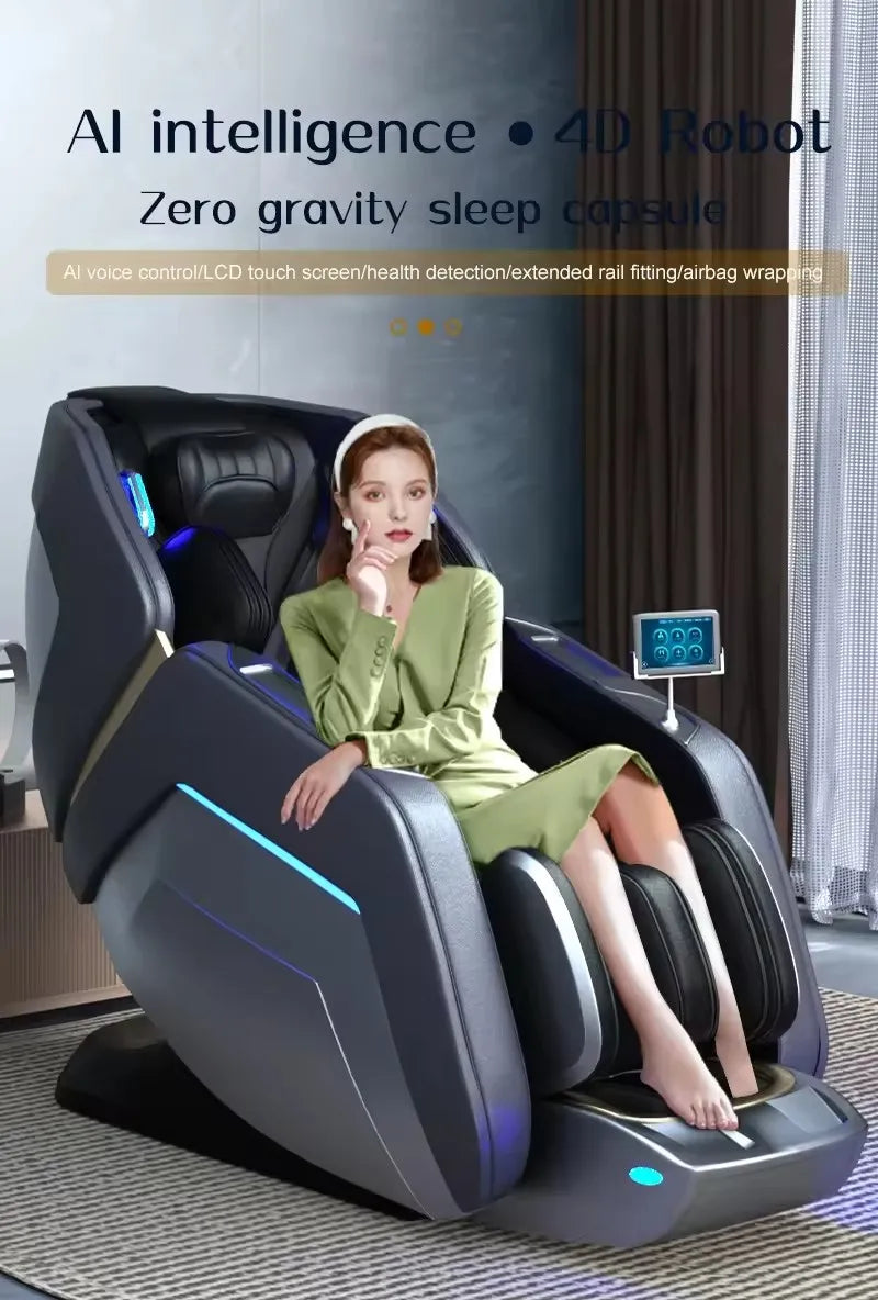 OEM Modern Shiatsu Massager Blood Circulation SL Track Full Body Luxury 4d Ai Zero Gravity Massage Chair