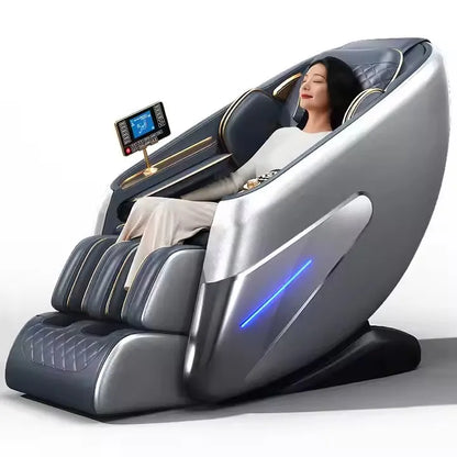 Home Use Smart Automatic Full Body SL Track Massage Chair with 3D Robot Arm Body Manipulator Long Rail PU Leather Material