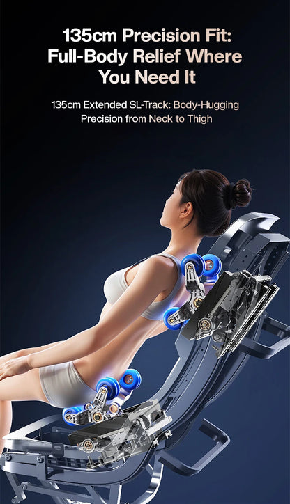 Hot Sell 4D 3D Zero-Gravity-Stuhl Dual Core Massager Ganzkörpermassagegerät Luxus-SL-Track-Massagesessel Fabrik