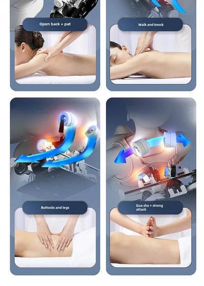Ganzkörper-Zero-Gravity-Massagesessel mit Rücken-, Taillen-, Hüft-, Bein- und Fußmassage, 10 Rollen, Heizung, LCD-Touchscreen