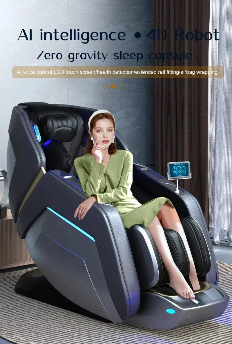 2026 Massagesessel 4D Schwerelosigkeit Ganzkörper-Sprachsteuerung Rückenheizung Bluetooth-Lautsprecher Airbags – Fortschrittliches Entspannungssystem