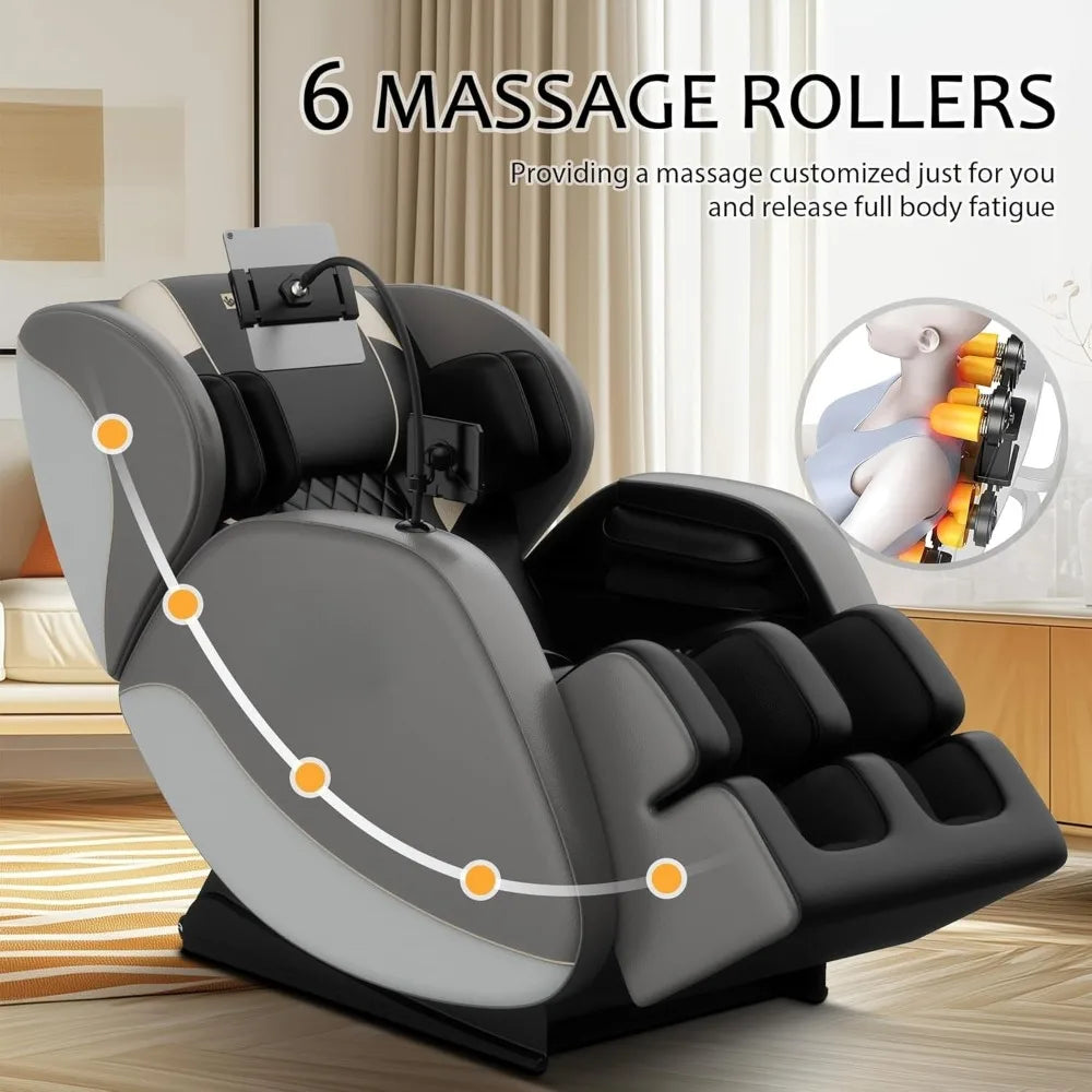 Massage Chair Full Body, Zero Gravity Massage Chair with Auto Modes, Airbag Massage, 6 Fix Point Rollers, Foot Massage,