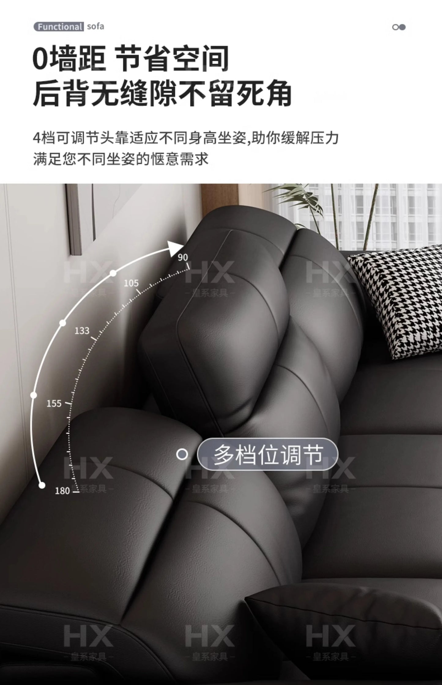 Genuine Leather Black Sofa Recliner Sectional Sleep Luxury Designer Sofa Daybed Modern Divano Soggiorno Couches Furniture