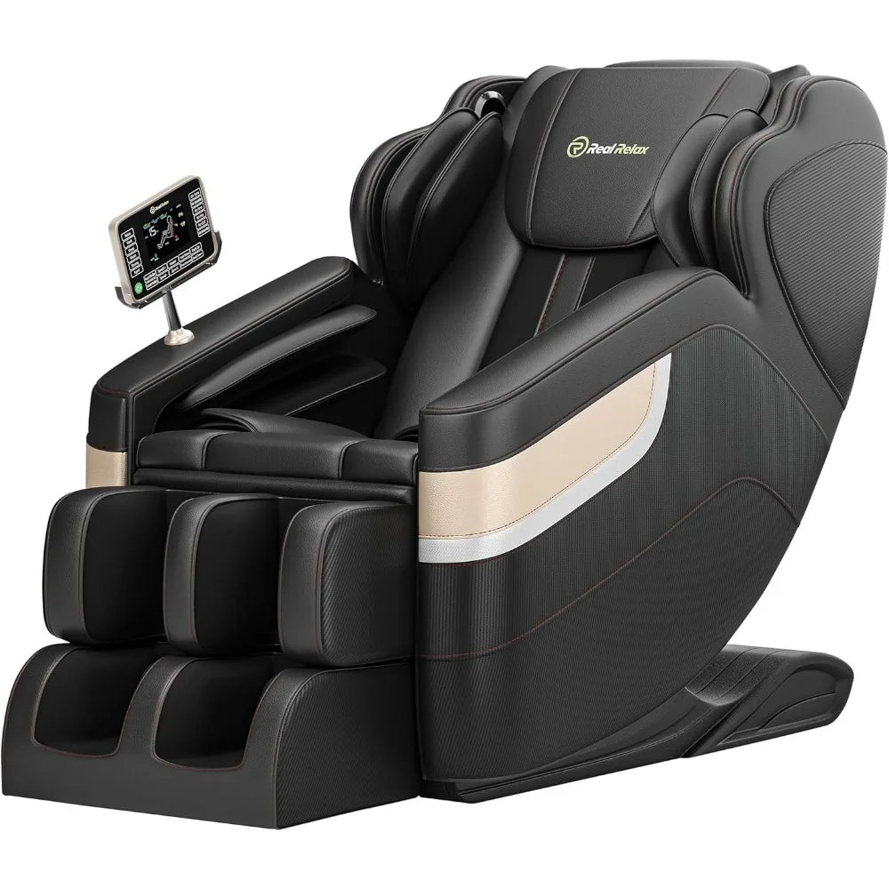 Massagesessel, Ganzkörper-Zero-Gravity-Massagesessel, mit Automatikprogrammen, Taillenheizung, LCD, Bluetooth, Fußmassage & Bodyscan