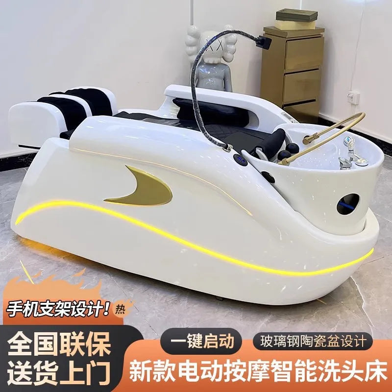 Intelligentes elektrisches Massage-Shampoo-Bett, Friseursalon-Haarwäschebett, Friseursalon-Wasserkreislauf-Kopftherapie