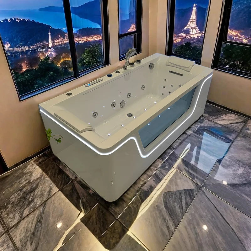 Newest whirlpool Acrylic Massage Jacuzi Bathtub Bath Freestanding Hydromassage  with Waterfall