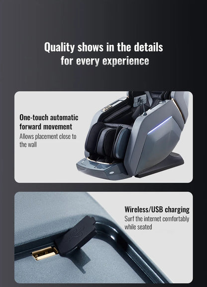 Bester Luxus 2024 High-End Elektrischer 4D 3D Zero Gravity Ganzkörper-Stretching-Massagesessel Ganzkörpermassagegerät