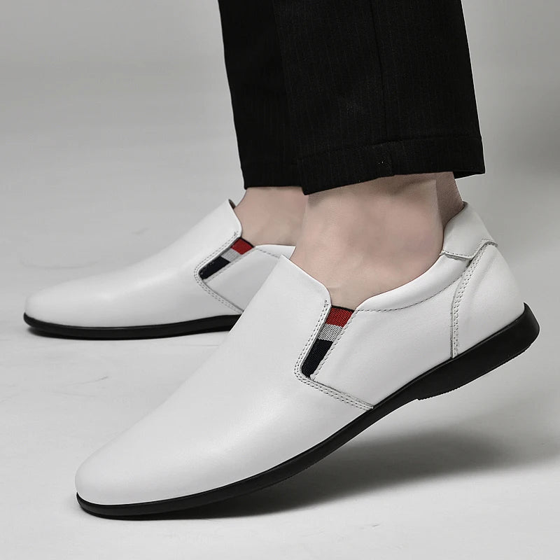 High-End Handmade Genuine Leather Men’s Loafers – Italian Luxury Casual Driving Shoes