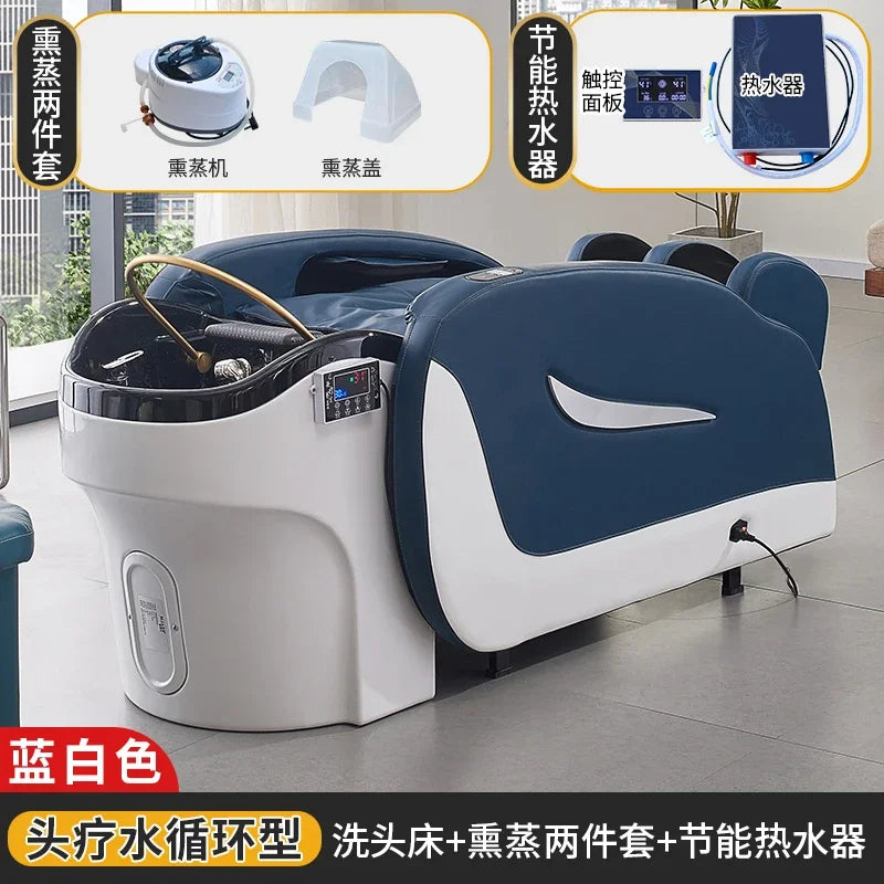 LMM Elektrisches Massage-Shampoo-Bett Schönheitssalon Spezielles Friseursalon Smart Head Therapy Wasserzirkulationsbett