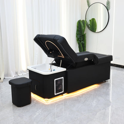 XinSheng Elektrisch höhenverstellbares Shampoo-Bett Massageliege All-in-One Salon-SPA-Massageliege mit Haarwaschbecken und Fußbad