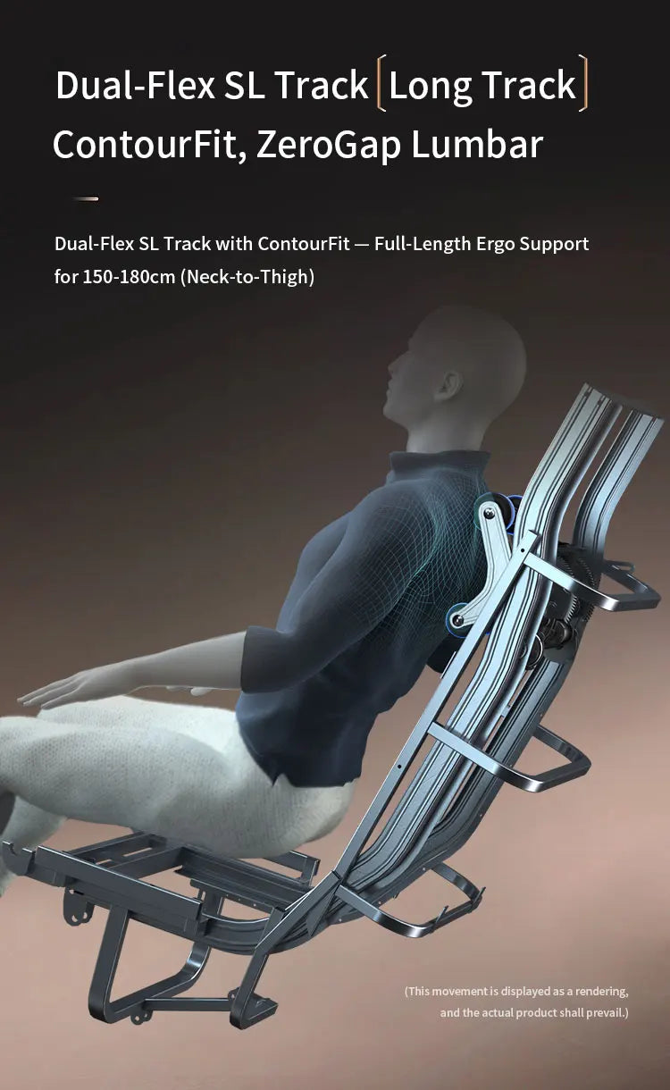 Zero Gravity Luxus Shiatsu Ganzkörper-Luftstreckungs-Doppelkern-Massagesessel