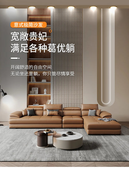 Europäisches Wohnzimmer-Sofa Echtleder-Ecksofa Modulares Luxus-Sofa Sala De Estar De Luxo Moderne Möbel