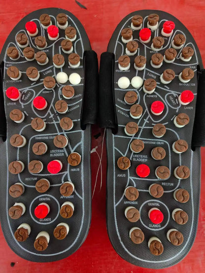 Massagepantoffeln mit Punkten, japanische rotierende Gesundheitsmassagepantoffeln, Akupunkturpunkt-Gesundheitspflege-Fußmassagepantoffeln