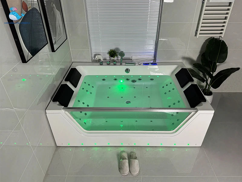 Factory Sell Luxury Freestanding Whirlpool Bath Tub Bubble Soaking 2 Person Hot Tub Custom Massage Bathtub With Spa