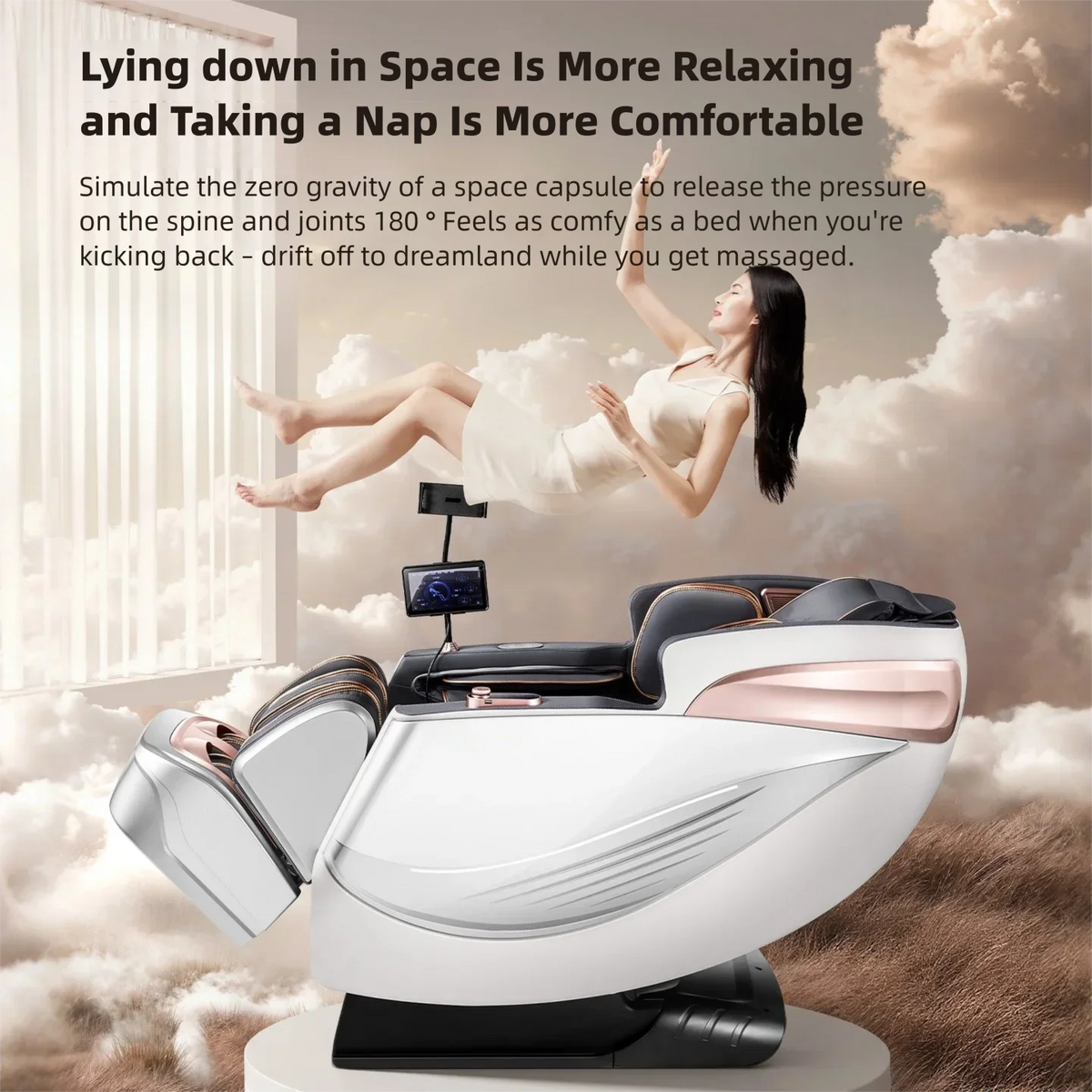 6D Smart Sensory Dual Movement SL-Track Massage Chair Thai Stretch Electric Leg Lift Leisure Sofa Zero Gravity Home Office Chair